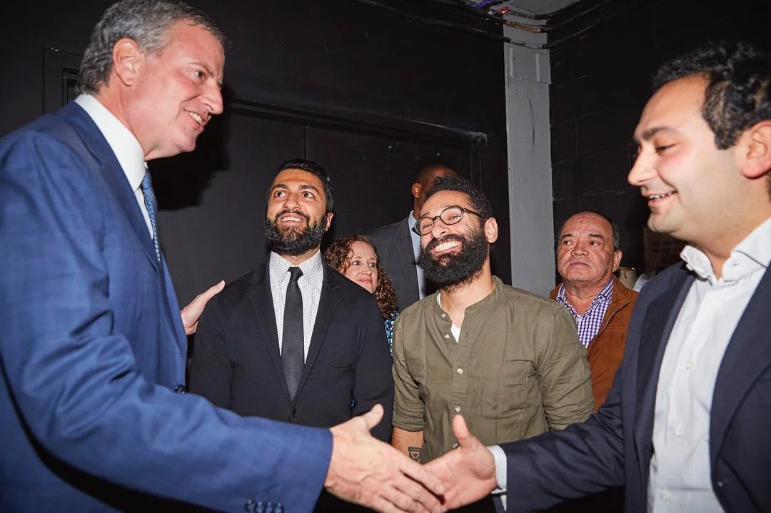  As mentioned in the intro, Mayor Bill Deblasio (left) at Elsewhere signing the repeal of the historic cabaret law (1926-2017) with Dhruv, Jake, and Rami (left to right).  