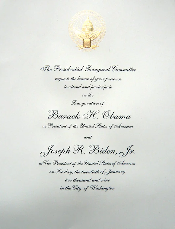 Obama inauguration invitation