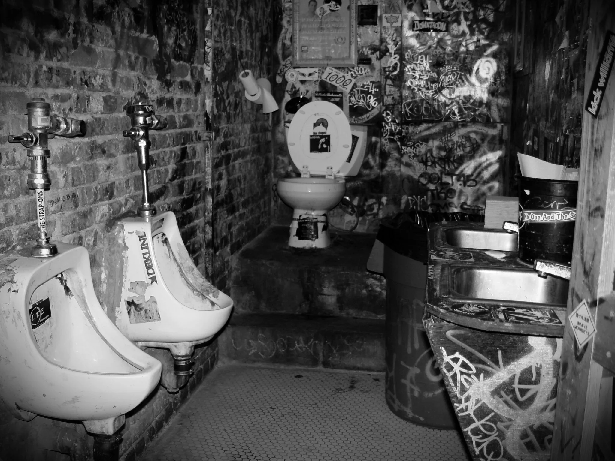  CBGB's bathroom comes up in this interview so here you go. Image courtesy of Flickr user thenails — click for source. 